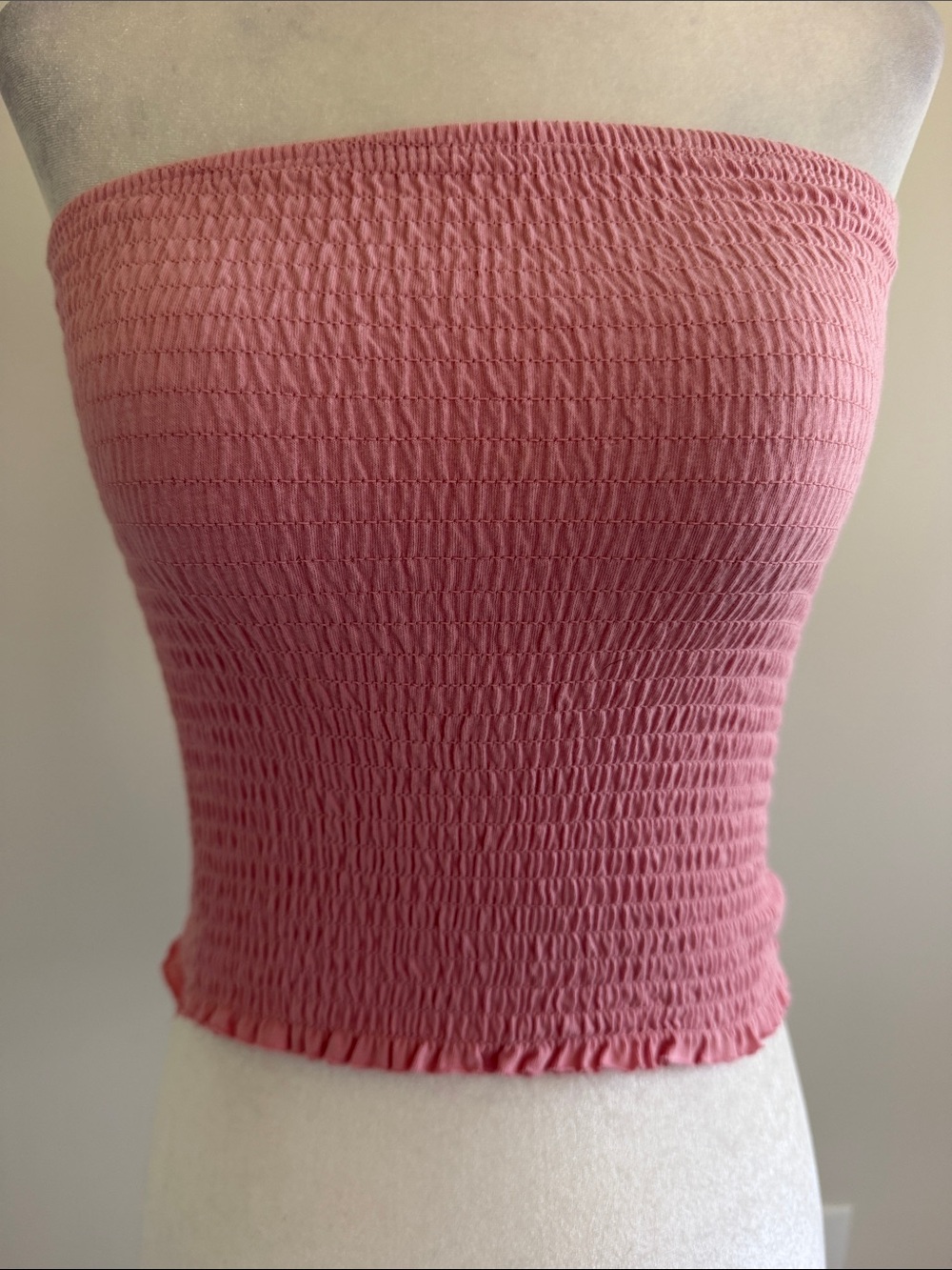 NWOT Garage Pink Smocked Tube Top size Xs